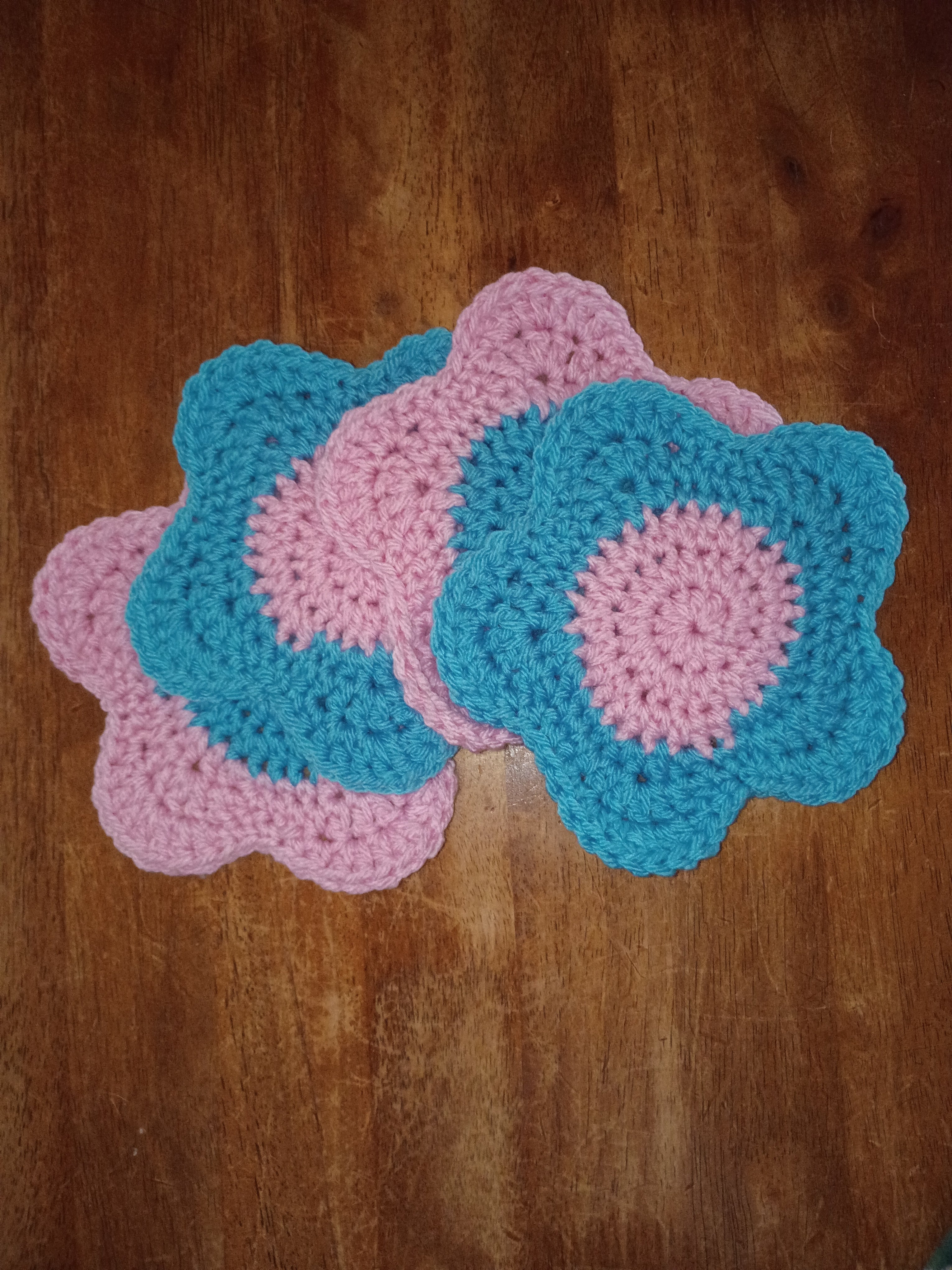 Crochet Flower Coasters – Set of 4