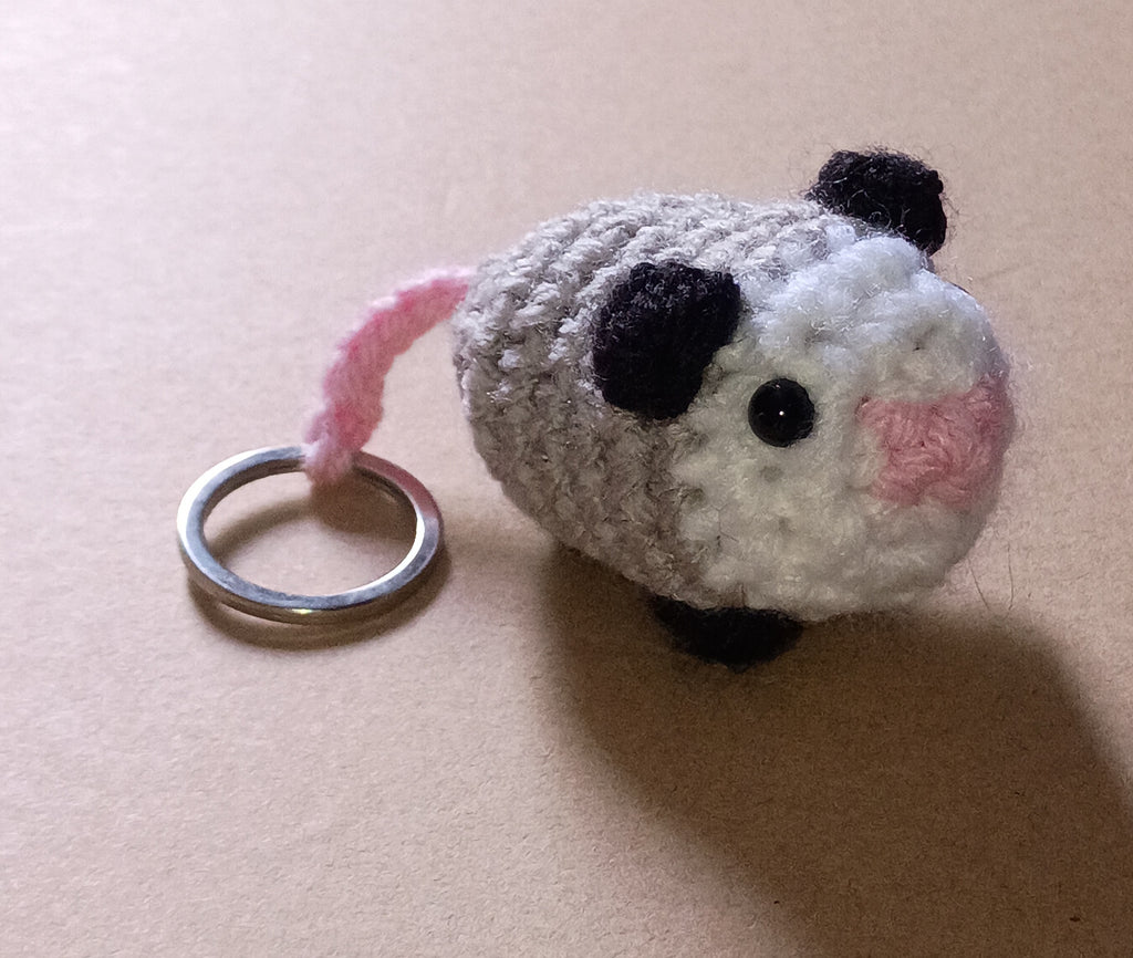 Crochet Opossum Keychain